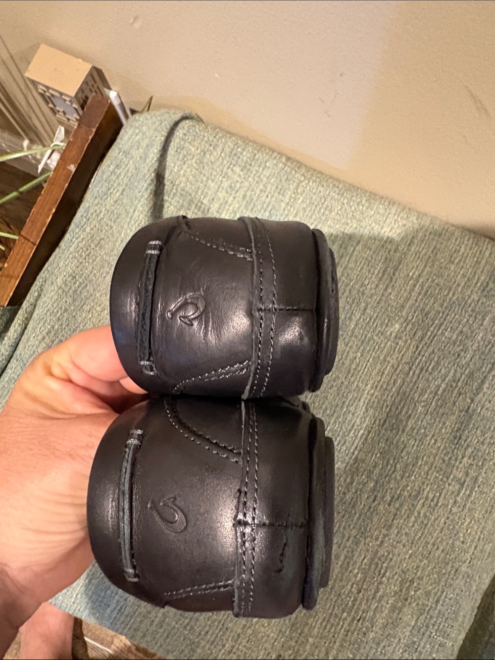 OluKai Men’s Kulana Slip-On leather Loafer — Black - Picture 5 of 8